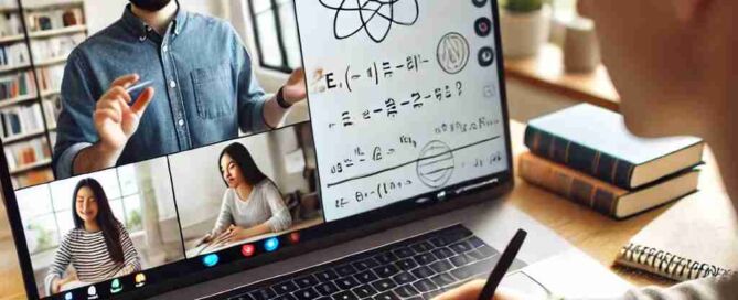 A professional online AP Physics tutor teaching a student through a video call