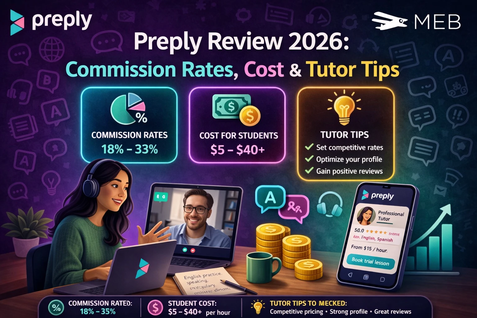 Preply Review 2026: Commission Rates, Cost & Tutor Tips