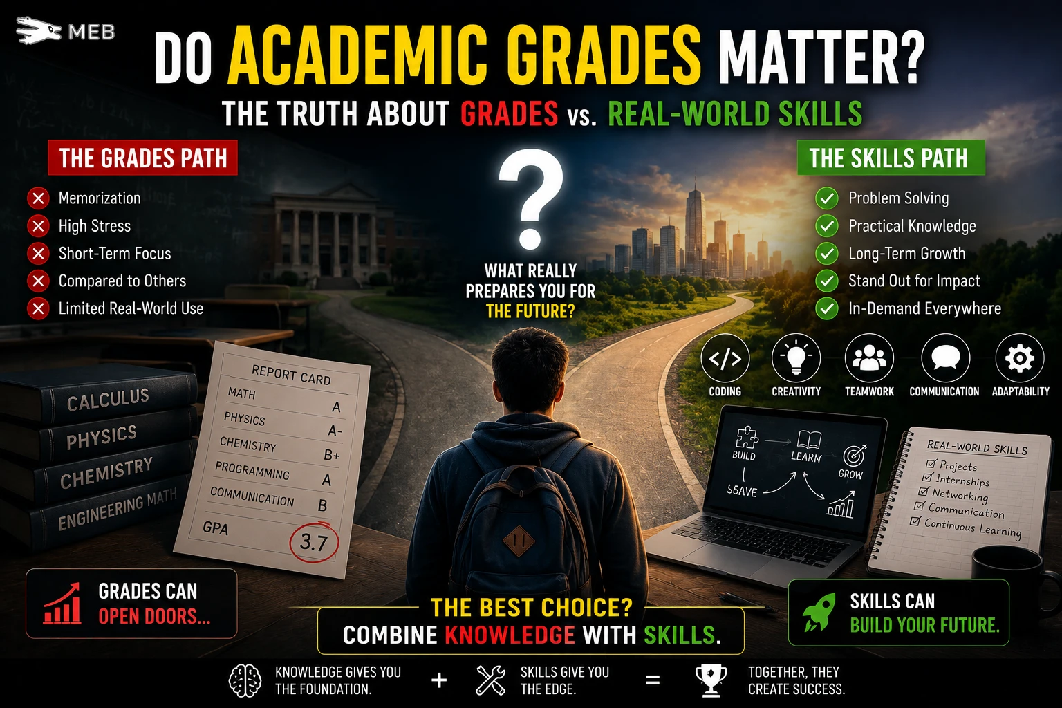 Image shown: Do Academic Grades Matter The Truth About Grades vs. Real-World Skills