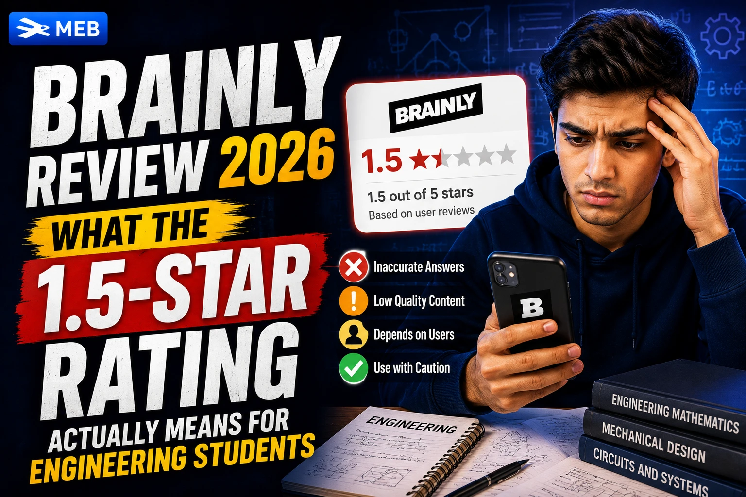 Image shown: Brainly Review 2026 What the 1.5-Star Rating Actually Means for Engineering Students