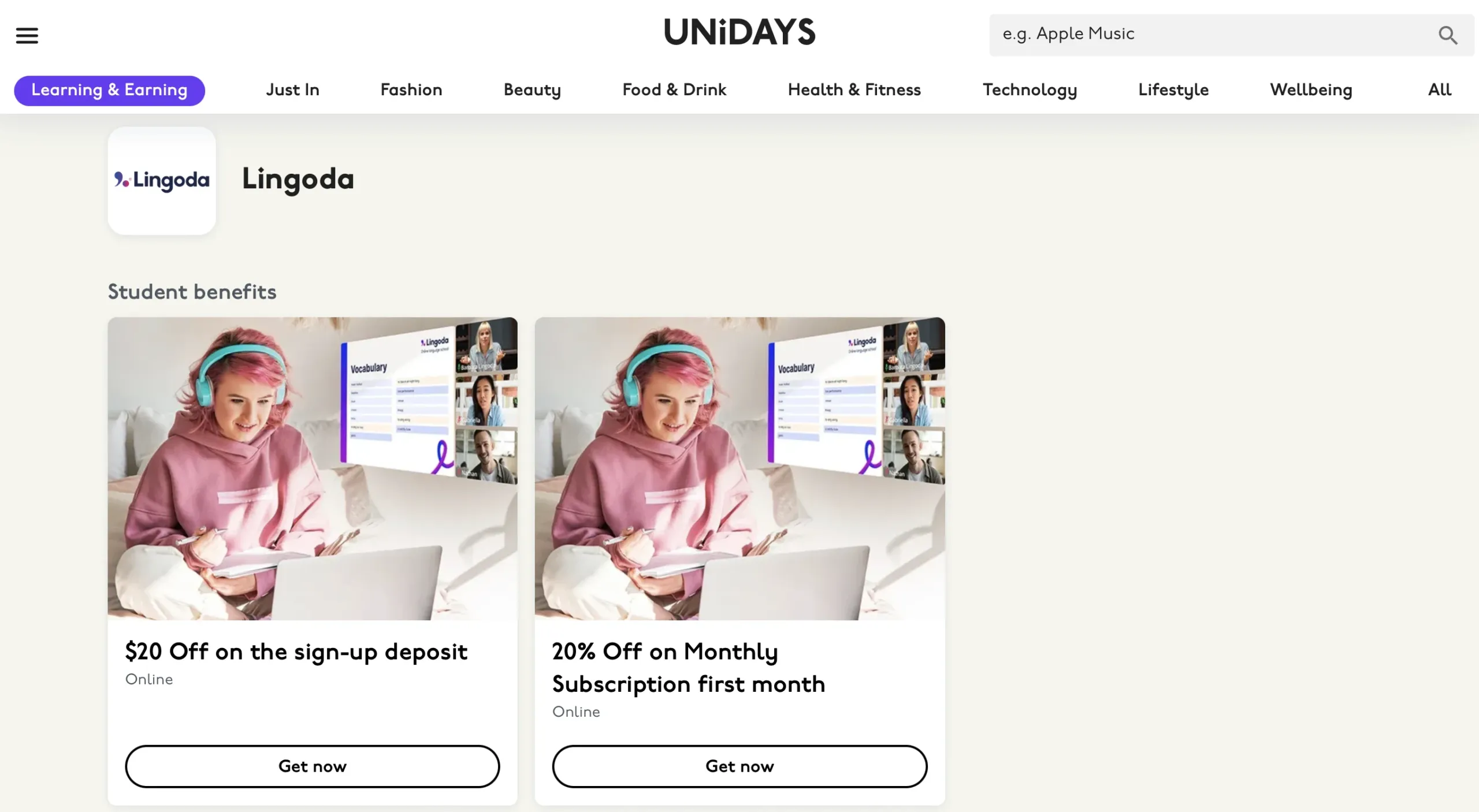 Lingoda UniDAYS