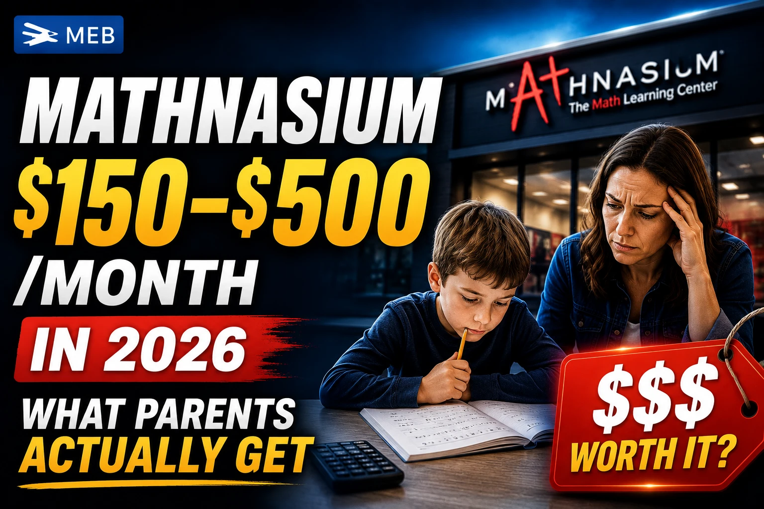 Image Shown: Mathnasium Costs $150&ndash;$500Month in 2026