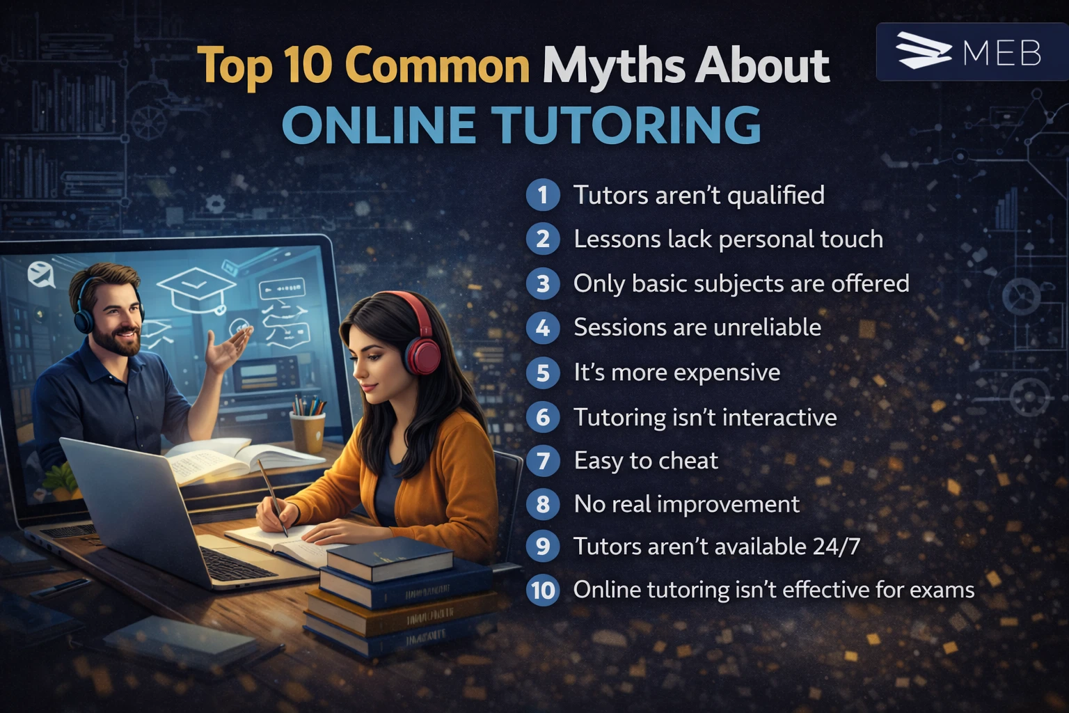 Image Shown: Top 10 myths about online tutoring (1)
