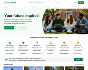 Image Shown: CollegeVine homepage