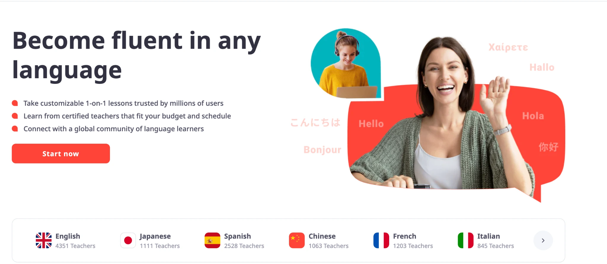 iTalki homepage screenshot