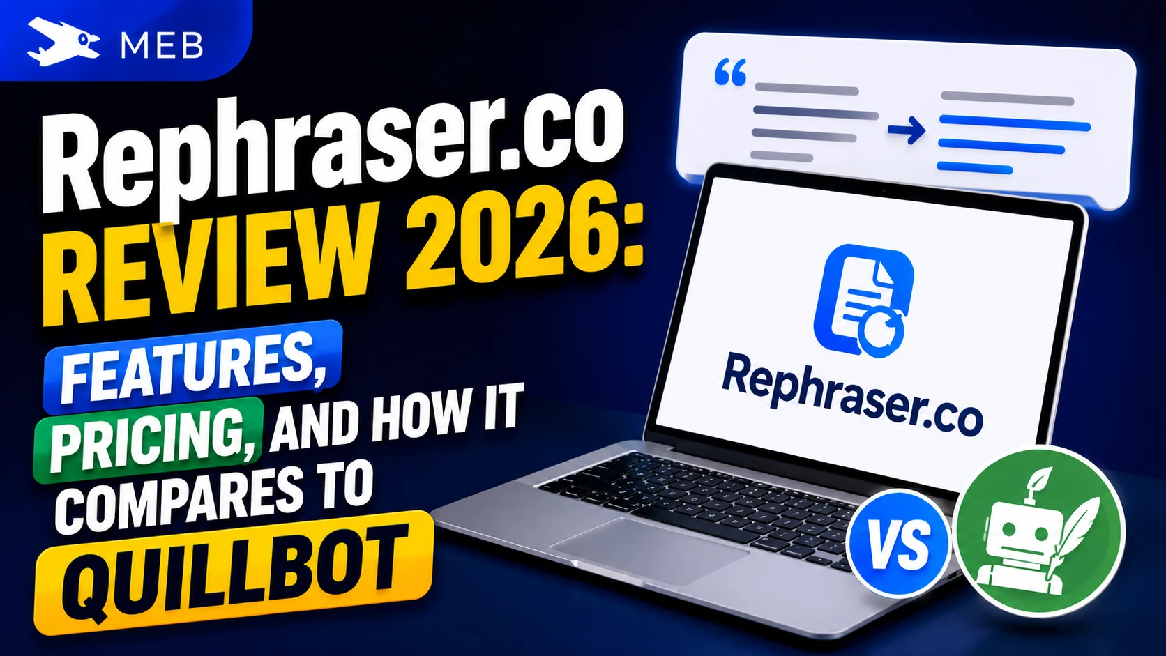 Image Shown: Rephraser.co Review 2026 Features, Pricing, and How It Compares to QuillBot