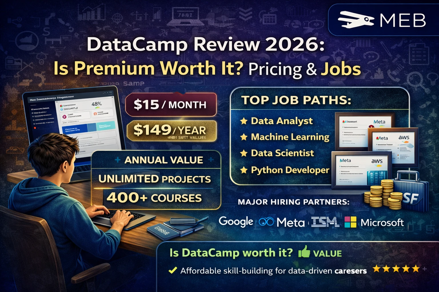 DataCamp Review 2026: Is Premium Worth It? Pricing & Jobs