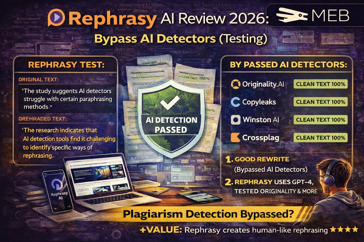 Image Shown: Rephrasy AI Review 2026: Bypass AI Detectors (Testing)