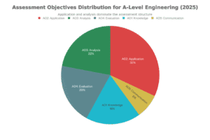 Image shown Assessment objectives Distribution for A- level engineering 2025