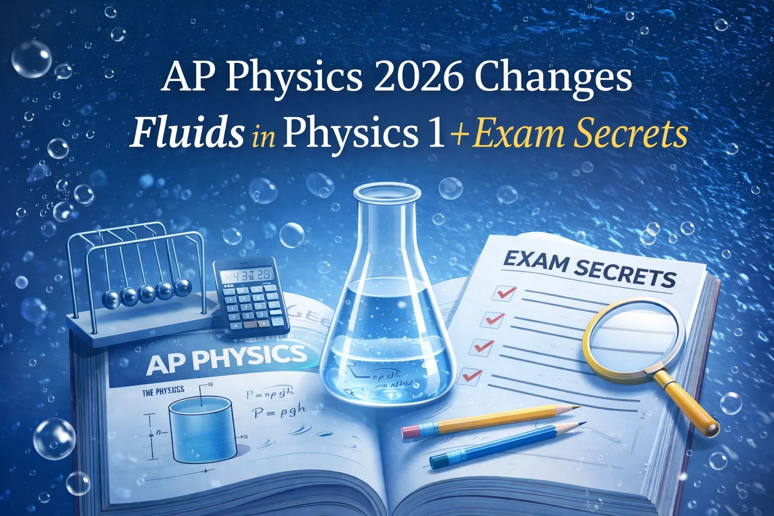 Image shown AP Physics 2026 Changes: Fluids in Physics 1 + Exam Secrets