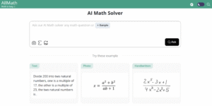 screenshot of AI Math Solver