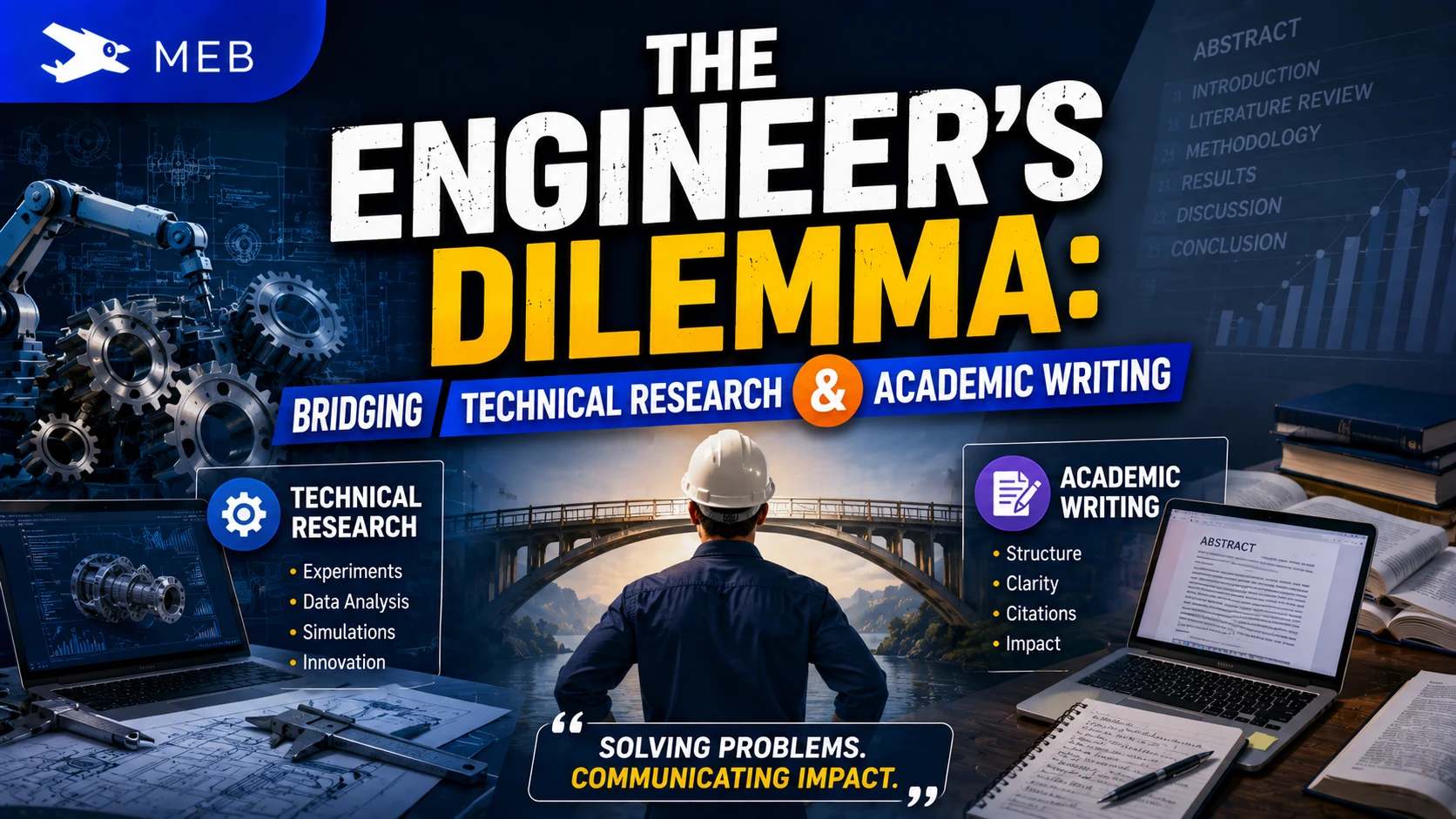 Image shown: The Engineer's Dilemma Bridging Technical Research and Academic Writing