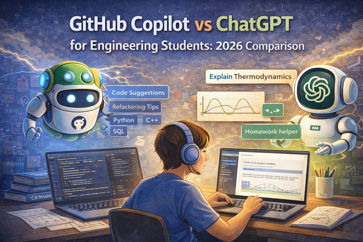Image Shown GitHub Copilot vs ChatGPT for Engineering Students: 2026 Comparison