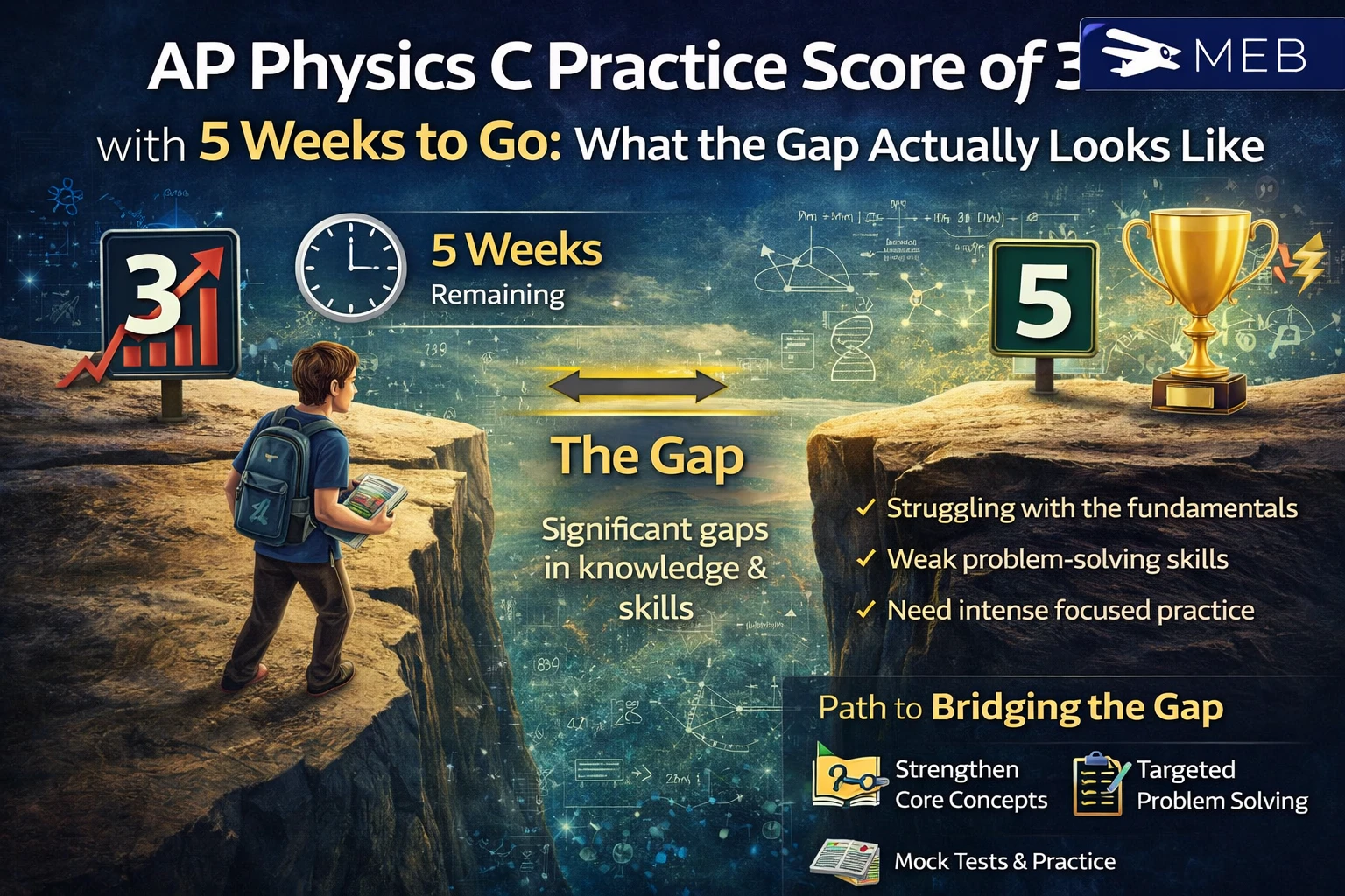 Image Shown AP Physics C Practice Score of 3 with 5 Weeks to Go