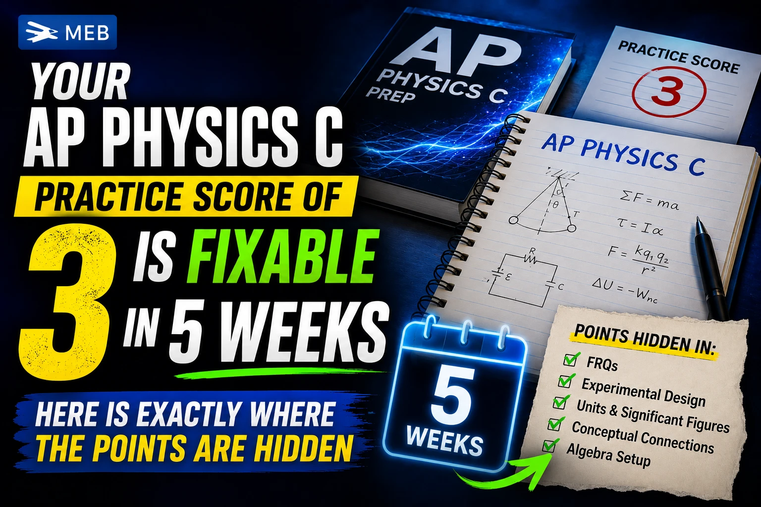 Image shown: Your AP Physics C Practice Score of 3 Is Fixable in 5 Weeks &mdash