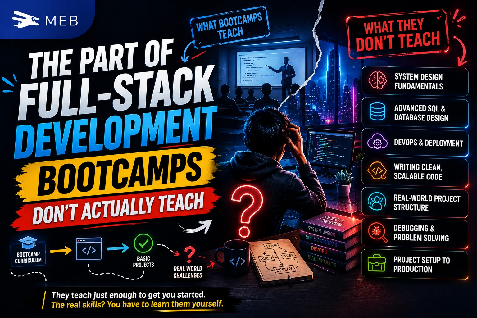 Image Shown: The Part of Full-Stack Development Bootcamps Don't Actually Teach