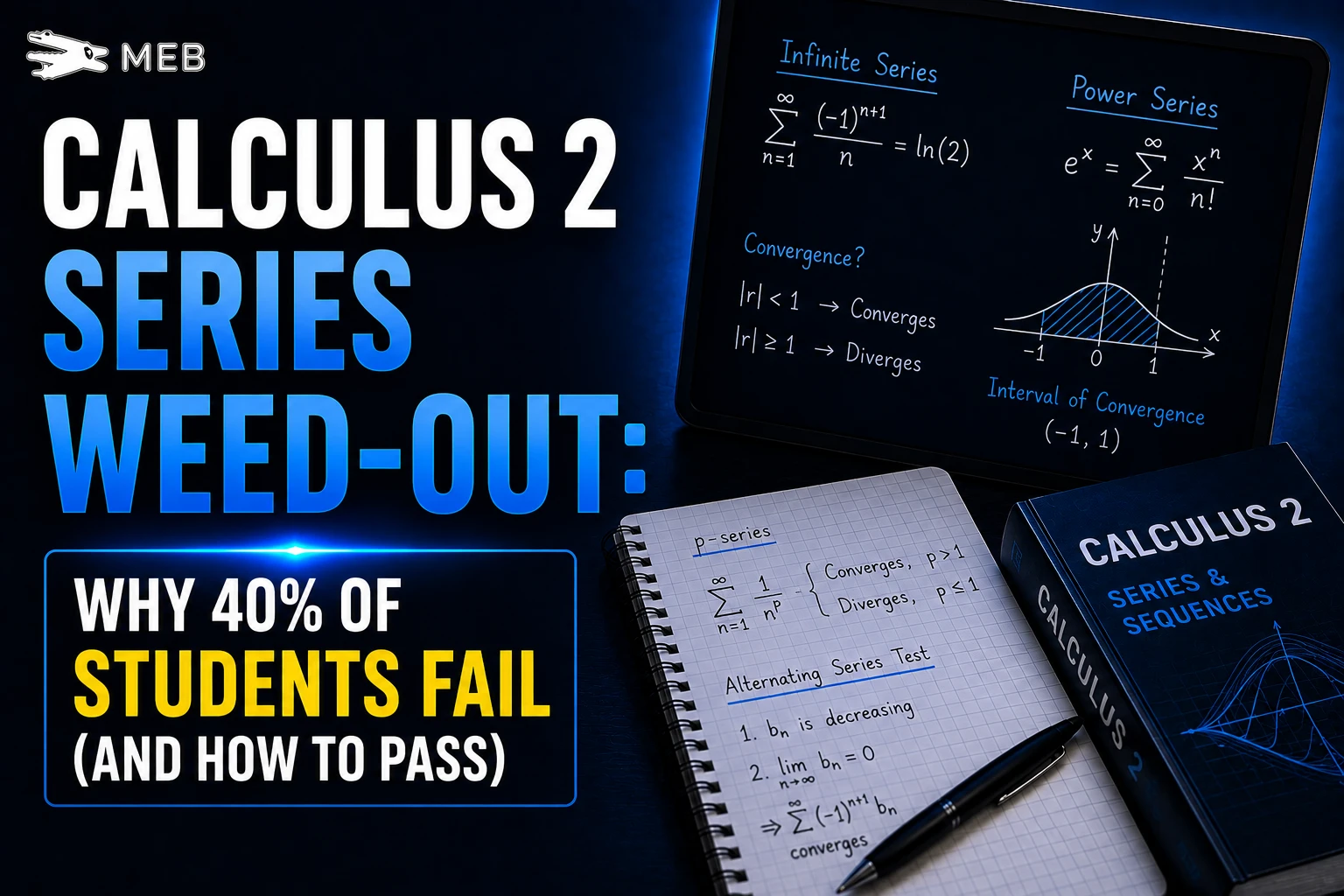 Image shown: Calculus 2 Series Weed-Out Why 40% of Students Fail (and How to Pass)