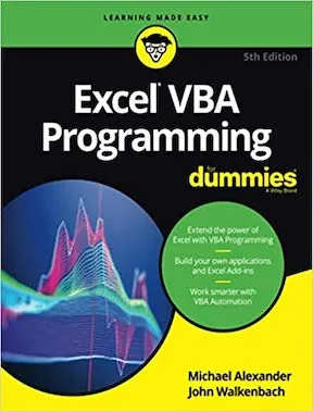 Excel VBA Programming For Dummies by Michael Alexander, John Walkenbach Publisher - For Dummies